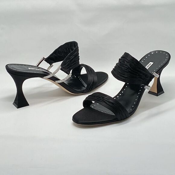 Manolo Blahnik Chinap 70MM Crystal Buckle Sandals size 41 - Picture 1 of 13